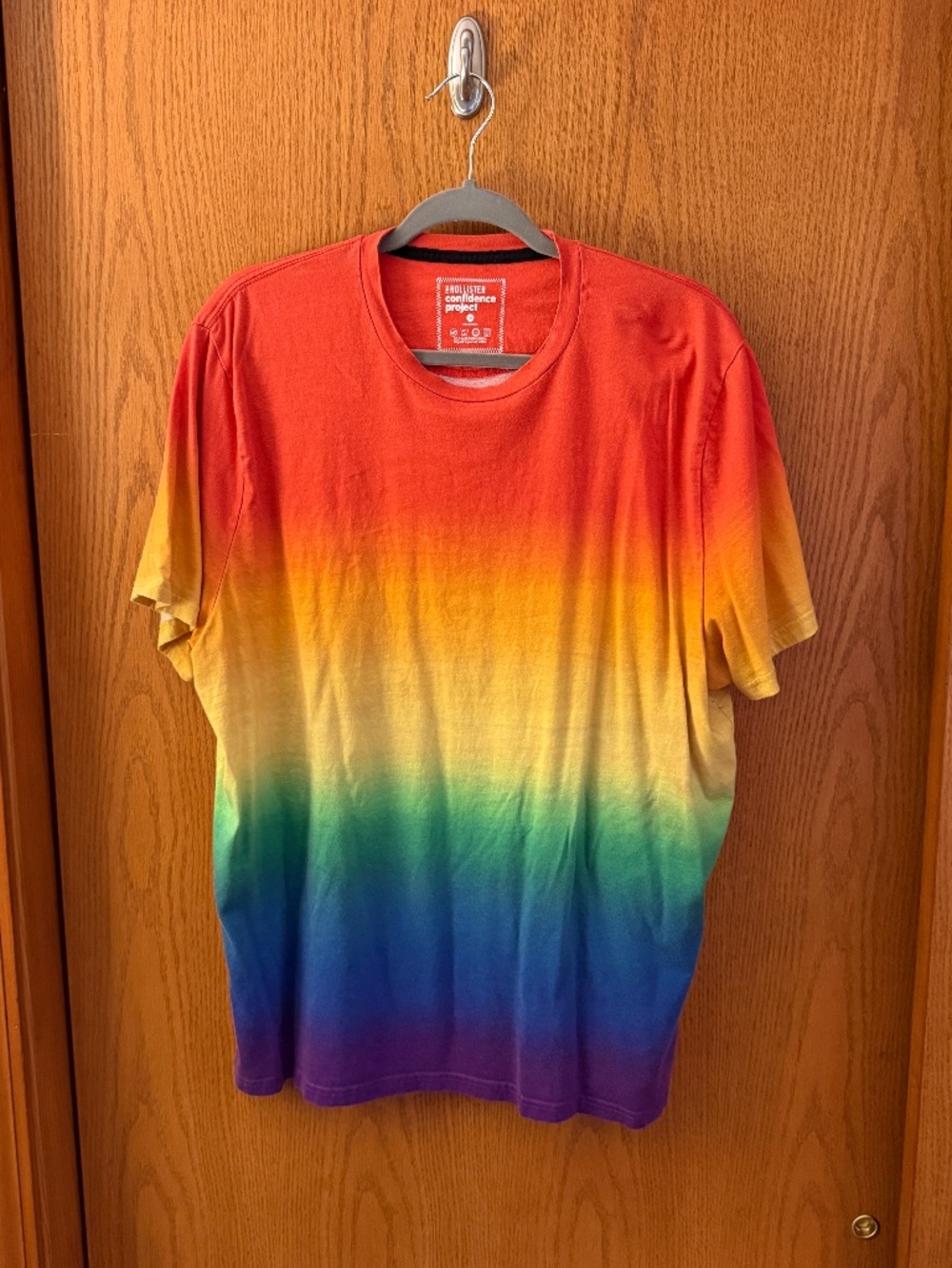Mens Hollister pride rainbow ombre t shirt XXL
